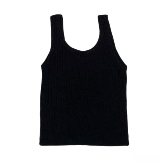 Topshop Black Ribbed Tank Top - Picture 2 of 2